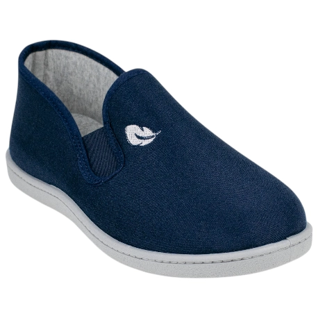 Zapatillas de casa cerradas para hombre azul marino de tejido de bambú