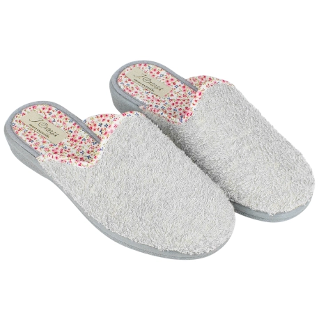 Zapatilla Casa Abierta Rizo Gris Cuña Baja J.Ortega 3244-B