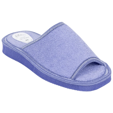 Zapatilla Casa Mujer Verano Abierta Toalla Nellakis 170 Azul