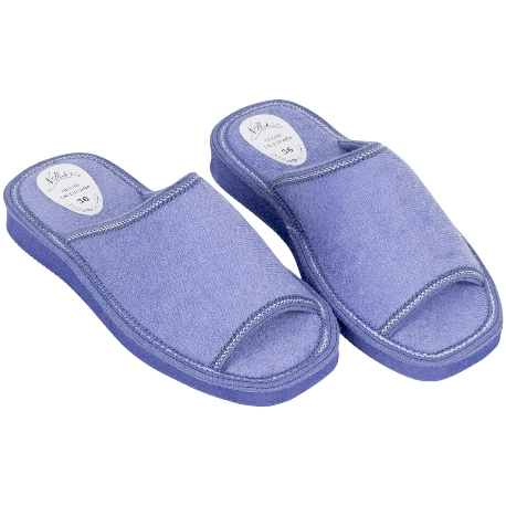 Zapatilla Casa Mujer Verano Abierta Toalla Nellakis 170 Azul