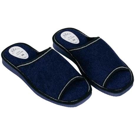 Zapatilla Casa Mujer Verano Abierta Toalla Nellakis 170 Azul