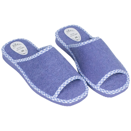 Zapatilla Casa Mujer Verano Abierta Rizo Nellakis 171 Azul