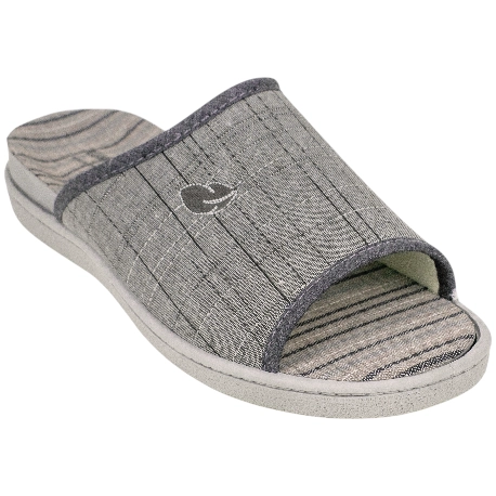 Zapatillas de casa abiertas para hombre grises