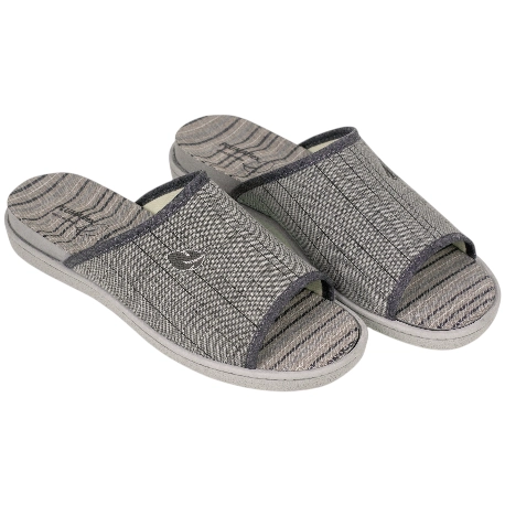 Zapatilla Plumaflex Descalza Pinki Gris Bordado Plana Plumaflex 12452