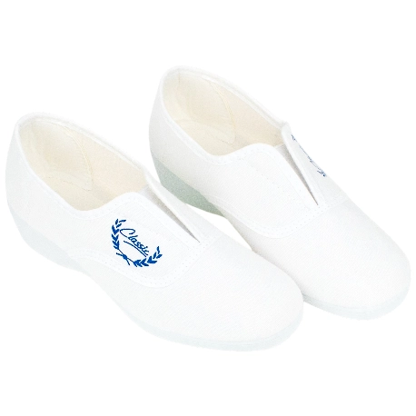Zapatilla Blanca Mujer Cerrada Cuña Media Calle 7000