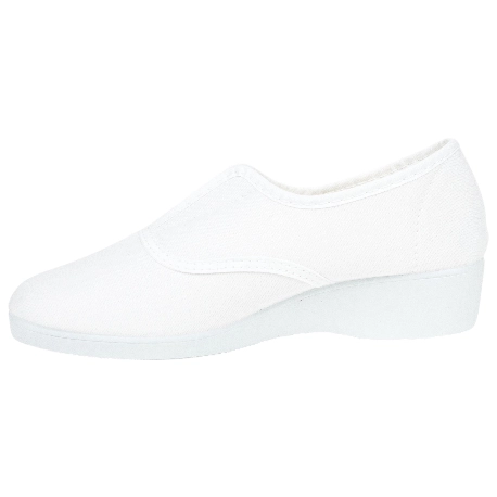 Zapatilla Blanca Mujer Cerrada Cuña Media Calle 7000