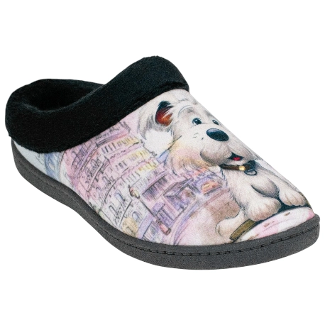 Zapatilla Plumaflex Mujer Descalza Plana Estampado Perro Feliz 12213