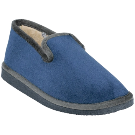 Zapatillas de casa cerradas para hombre azules con suela para parquet