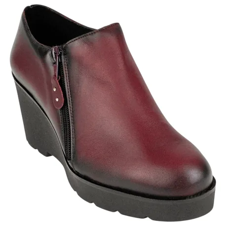 Zapatos Abotinos Piel Cuña Mujer Cómodos Jam 9006