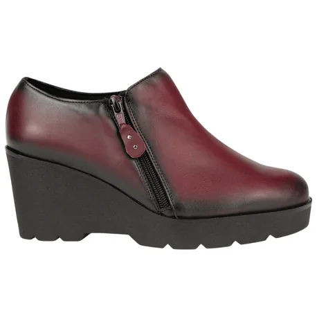Zapatos Abotinos Piel Cuña Mujer Cómodos Jam 9006