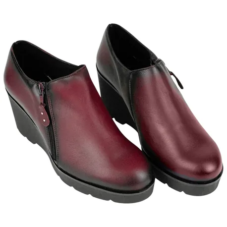 Zapatos Abotinos Piel Cuña Mujer Cómodos Jam 9006