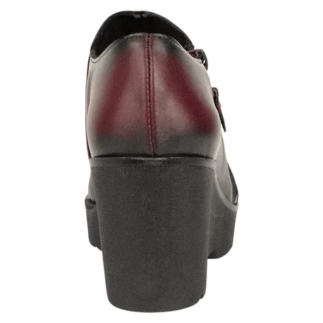 Zapatos Abotinos Piel Cuña Mujer Cómodos Jam 9006