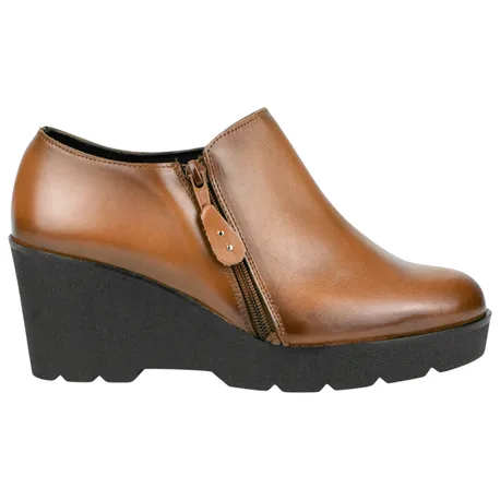 Zapatos Abotinos Piel Cuña Mujer Cómodos Jam 9006