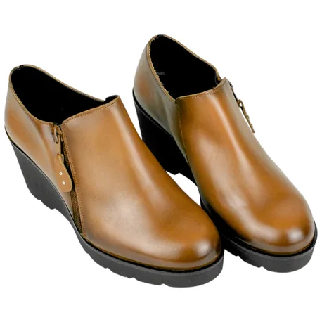 Zapatos Abotinos Piel Cuña Mujer Cómodos Jam 9006