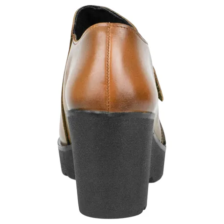 Zapatos Abotinos Piel Cuña Mujer Cómodos Jam 9006
