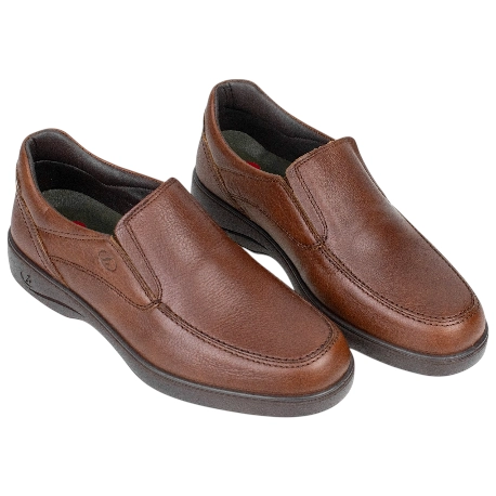 Zapatos Casual de Piel sin Cordones para Hombre en Marrón - Luisetti 37700ST