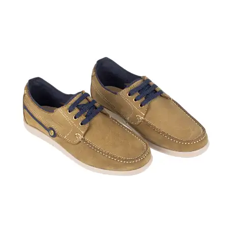 Zapatos Náutico de Hombre Verano Marrón y Verde Piel Nobuk Luisetti 37201 NO
