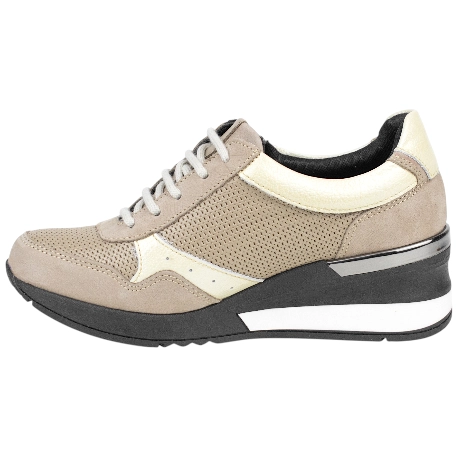 Zapatos Casual de Piel para Mujer con Ancho Especial y Cuña Media - Baerchi 40601