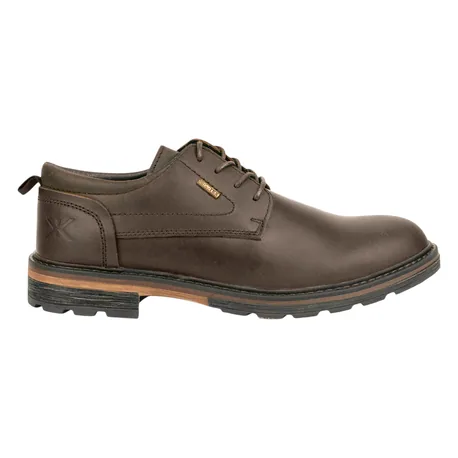 Zapato Piel Engrasada Marrón Chocolate Membrana Impermeable Plano Renature COMUNAL 04