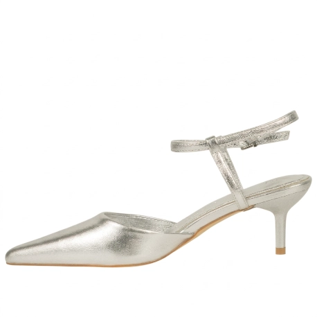 Zapato de Salón Plata Destalonado con Pulsera Tacón Fino Buonarotti BS-5657 F V