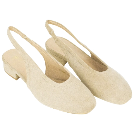 Zapato Salón Destalonado Tacón Bajo Mujer Beis Buonarotti S-5638