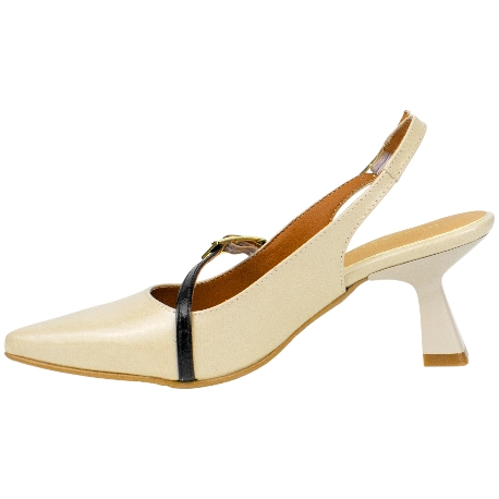 Zapato de Salón Destalonado Hebilla Bicolor Tacón midi Daniela Vega 2786BD