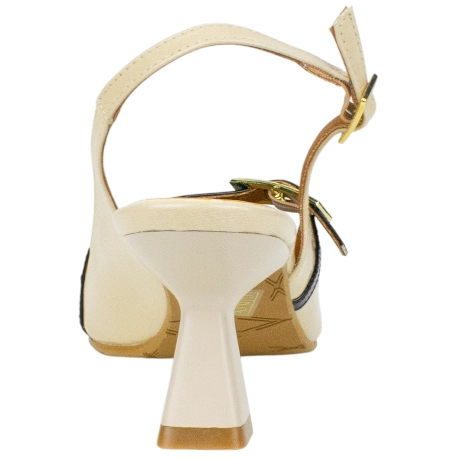Zapato de Salón Destalonado Hebilla Bicolor Tacón midi Daniela Vega 2786BD