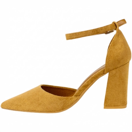 Zapato de Salón Punta Talón Tacón Ancho Alto Ideal Shoes 8758
