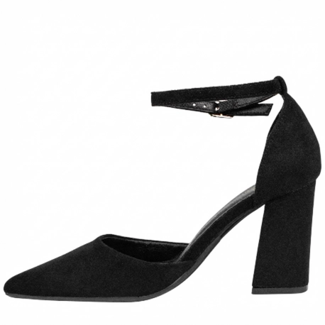 Zapato de Salón Punta Talón Tacón Ancho Alto Ideal Shoes 8758