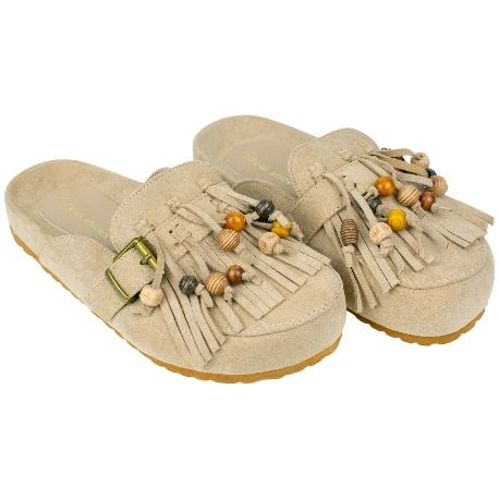 Zueco Bio Plano Flecos y Cuentas Ideal Shoes 9766