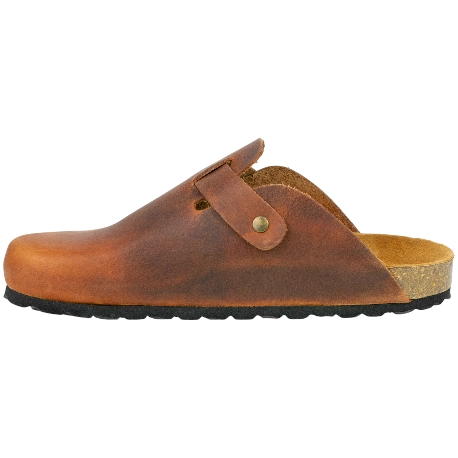 Zuecos Bio de Piel Engrasada para Hombre con Planta de Corcho - Autenti 355