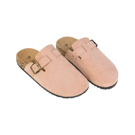 Zueco Cómodo de Tela Mujer Rosa